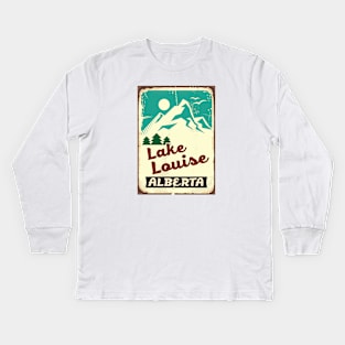 Lake Louise Alberta Canada Skiing Hiking Ski Banff Kids Long Sleeve T-Shirt